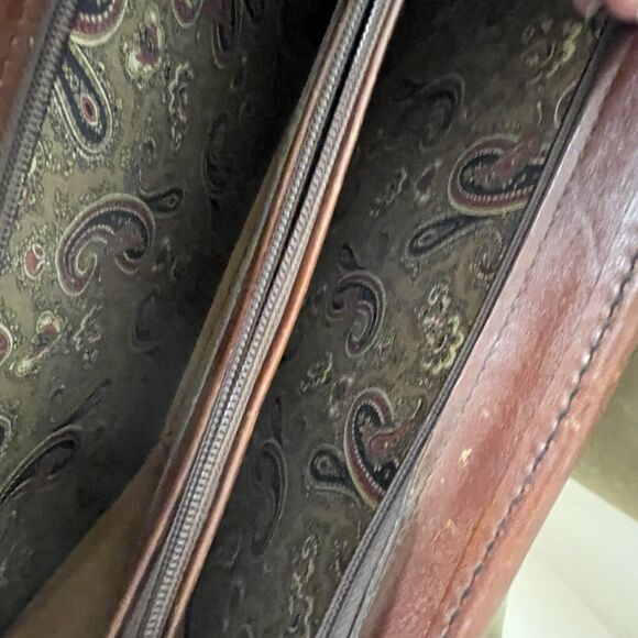 VTG 70s 80s Crouch & Fitzgerald Cognac Leather Document Holder Briefcase Wall St - Picture 6 of 16